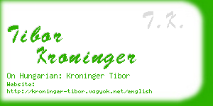 tibor kroninger business card